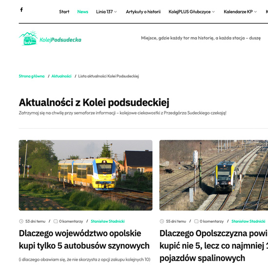 Serwis informacyjny o kolei na Przedgórzu Sudeckim